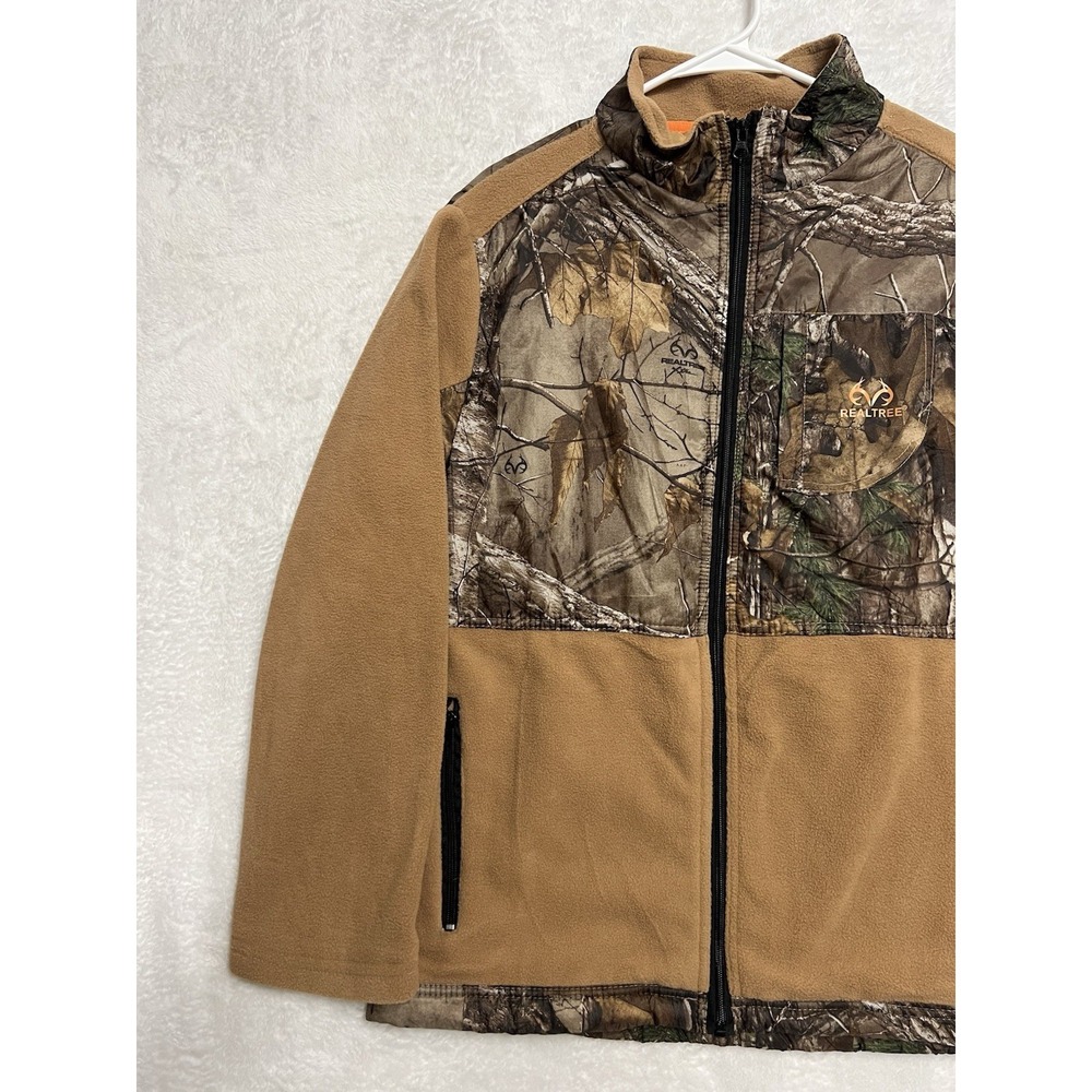 Realtree Xtra Camo Fleece Jacket Mens XL Full Zip Hunting Outdoor Brown - Picture 4 of 16
